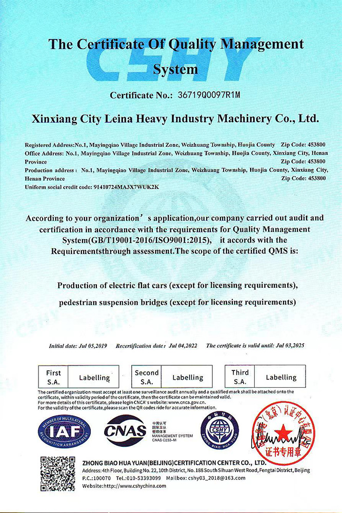 Iċ-Ċertifikat tas-Sistema tal-Ġestjoni tal-Kwalità